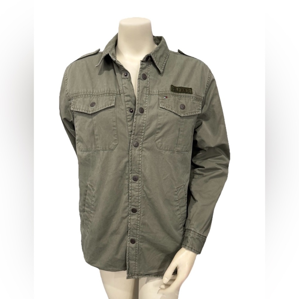 Tommy Hilfiger Women’s Military Field Jacket Olive Green XL 20 Quilted Lined